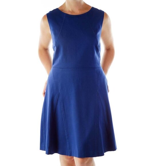 Trina Turk Royal Blue Open-Back Dress - Picture 1 of 3